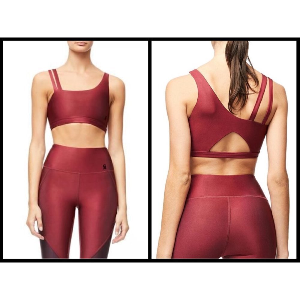 💕GOOD AMERICAN💕 The Shift Sports Bra ~ Bordeaux GA6 3XL NWT